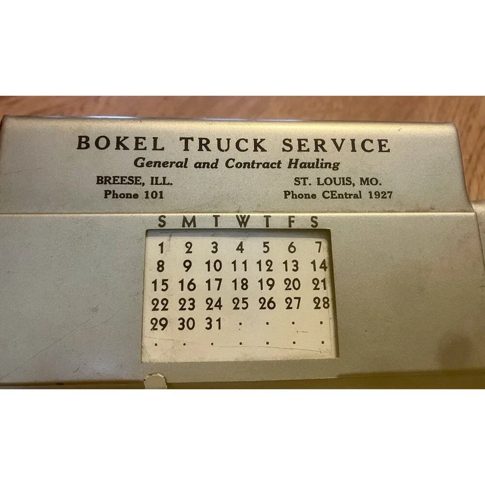 Vintage Bokel Truck Service Advertising Perpetual Desk Calendar... 1949-1953